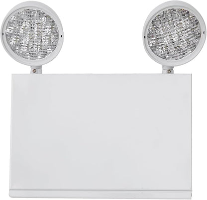 TANLUX New York City Approved Emergency Light, Emergency Lights with Battery Backup, White Steel Housing, AC 120/277V, Two Heads
