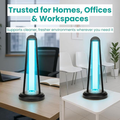 AirShield+ UV Light Sanitizer w/Spare Bulb – Premium UV Sanitizer Device with Remote Control, Timer Settings & Safety Shutoff – Chemical-Free Portable UVC Light for Home & Office