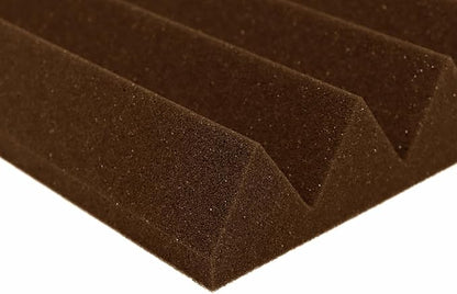 Foam Factory Inc 24 Pack Color Acoustic Foam Panel Studio Soundproofing Wedge Wall Tiles 12” X 12” X 2” (Brown)