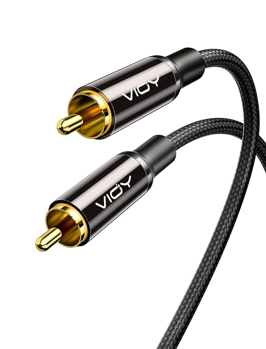 VIOY Coaxial Digital Audio Cable (50 FT), Subwoofer Cable RCA Male to Male HiFi 5.1 SPDIF Stereo Coaxial Audio Cable for Home Theater, HDTV, Amplifier Speaker Soundbar