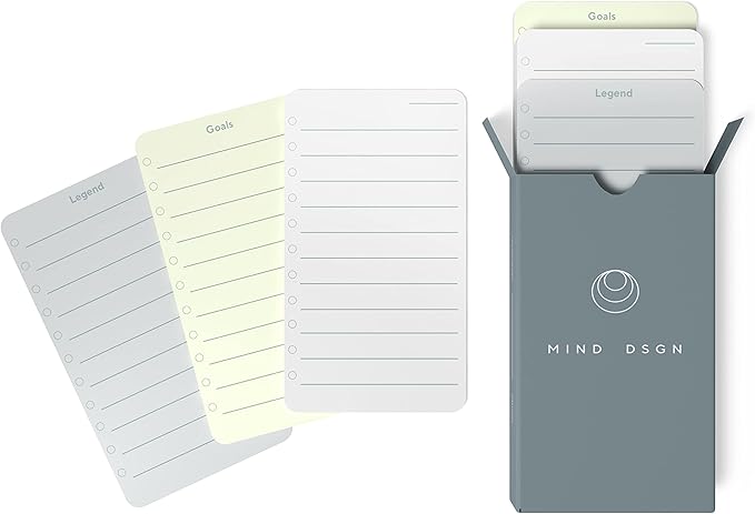 Undated Daily Productivity To Do List Cards - 60 To-Do List Cards, 10 Goal Setting Cards - Daily Checklist Cards and Note Pads - Simple and Effective Analog System