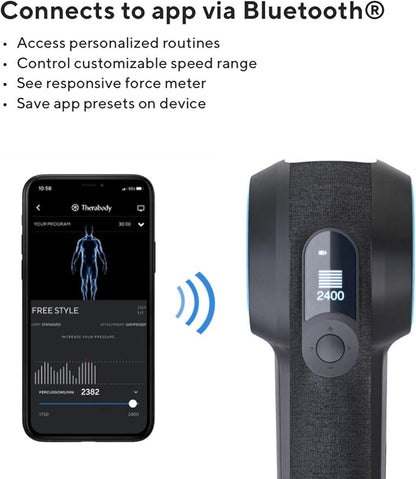 TheraGun Pro Handheld Deep Tissue Massage Gun - Bluetooth Percussion Massage Gun & Personal Massager for Pain Relief & Circulation in Neck, Back, Leg, Shoulder and Body (Black - 4th Gen)