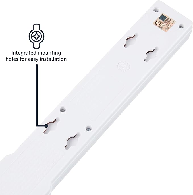 Amazon Basics Surge Protector Power Strip, 6-Outlet, 790 Joules, LED Indicator, 6ft Extension Cord, White