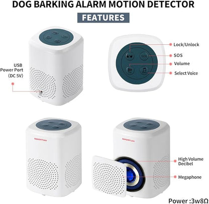 RANXINYUAN Barking Dog Motion Sensor-Pir Human Body Dog Barking Alarm Realistic Wireless Loud 1000Ft Door Chimes Home Security 1 Receiver 1 Motion Dectector Driveway Alarm Kit…