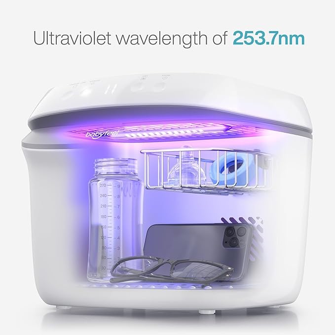 UV Light Sanitizer, UV Box Sanitizer, Conveniently Sanitizes in Minutes, Large Capacity, No Cleaning Required, Touch Control