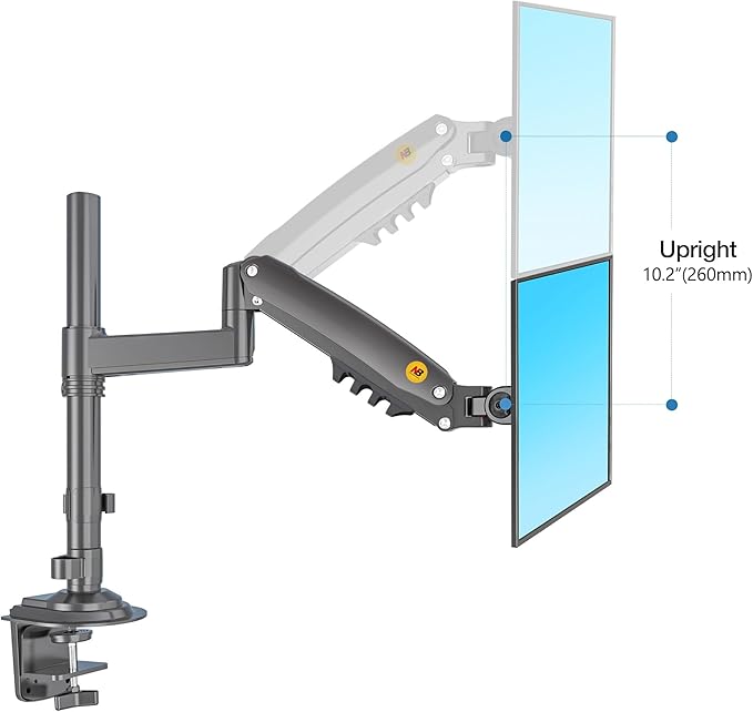 NB North Bayou Monitor Desk Mount Long Arm for Monitors Within 4.4 to 19.8lbs Ultra Wide Full Motion Swivel Height Adjustable Monitor Stand H100