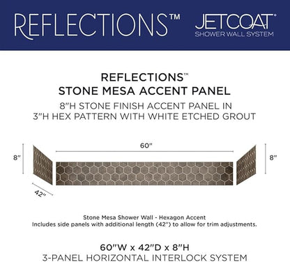 Miseno MSW-603696RFL Readyset 60" X 36" X 96" Fifteen Panel Alcove Shower Wall Kit - Stone Sierra