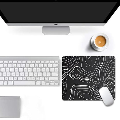 Abstract Topographic map Square Mouse pad, Texture, Waterproof, Anti Slip Rubber Base, Computer Mouse pad, Laptop Mouse pad