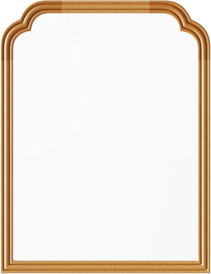 Wood Frame Wall Mirror Decor for Small Bathroom Vanity Entryway, Living Room or Bedroom Home Decor - Light Woodgrain 18" x 24" Natural Color