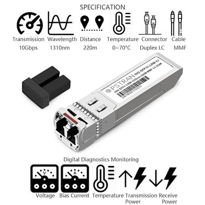 OPSTRAN 10GBASE-LRM SFP+ Optical Transceiver Module Compatible with Arista Networks SFP-10G-LRM 1310nm 220m DDM Duplex LC MMF