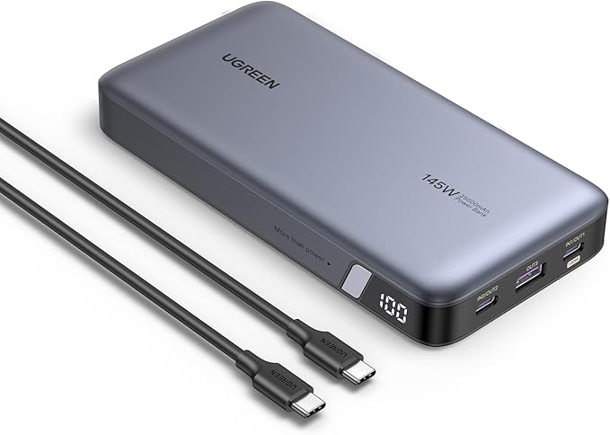 UGREEN Power Bank 25,000mAh 145W Laptop Portable Charger, Nexode 3-Port USB C PD Battery Pack, for MacBook Pro/Air, Dell XPS, iPhone 17/16/15/14, Galaxy S24, Steam Deck, iPad, and More