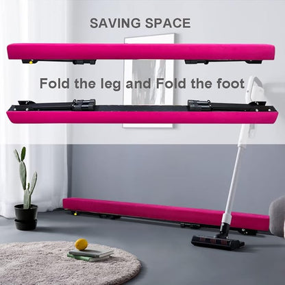 Adjustable&Foldable Gymnastics Balance Beam,6FT/8ft High-Low Level Floor Gymnastic Beam,No Tool Require, Gym Equipment for for Kids Children Girls Home Training