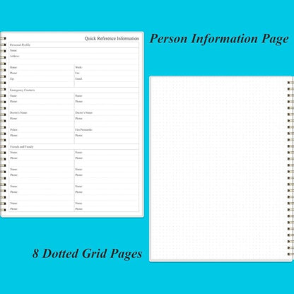 Daily Planner Undated - 8.5" x 11" To Do List Notebook Hourly Schedules, 150 Sheets/300 Pages Spiral Appointment Planner for Women and Men ,PVC Hardcover, Inner Pocket, Elastic Closure, Blue