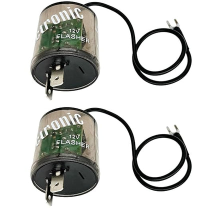 irhapsody 2-pin 12vdc LED Flasher Relays with Ground Wire, Pack of 2