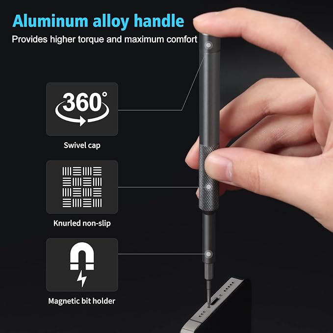 STREBITO Small Screwdriver Set - 39 in 1 Precision Screwdriver Kit, Electronics Tool Set - PC, Laptop, RC, Computer, Phone Repair, S2 Steel Long Bits - Torx, Pentalobe, Triwing