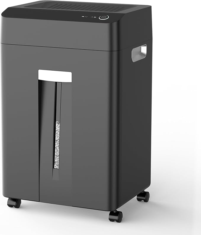 24-Sheet Cross Cut Paper Shredder P-4 Security with 8.9 Gal Pull-Out Bin, Credit Card/Staple/Clip/CDs Heavy Duty Commercial Shredder for Office Use