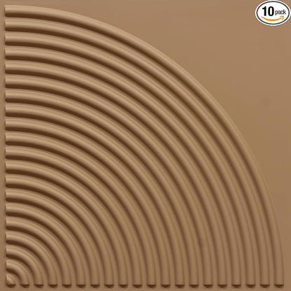 From Plain To Beautiful In Hours 9002 Arc Swell PVC 12 in x 12 in Peel and Stick Wall Panels (Covers / 10 sq.ft), Brown Candy, 10 Piece