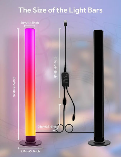 Smart LED Light Bars, RGB Light Bar for Room, 16 Million Colors & 213 Preset Modes Gaming Lights, Remote Control & App Control, Dynamic Music Sync Mode TV Backlight, USB Powered Ambient Lighting