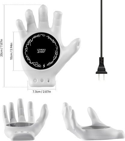 Devil's Hand Heating Mug Warmer Set - 3 Temp Settings & 8H Timer, Coffee Cup Warmer Plate for Desk Auto Shut Off, Ideal Beverage Warmer Gift for Coffee, Tea, Milk (White)