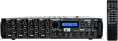 Rockville Home Matrix 4 600W Multi Room Receiver/Amplifier, 8-Channel (4 Zones), Bluetooth, USB, Optical, Coaxial, RCA, Mic Inputs