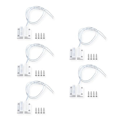 VictorsHome Magnetic Reed Switch NO Surface Mount Wired Door Window Contact Sensor with Adhesive Paper for Home Security and Burglar Alarm Systems MC-38 5pcs