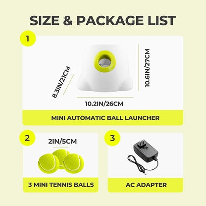 ALL FOR PAWS Automatic Ball Launcher for Dogs Interactive Puppy Pet Ball Indoor Thrower Fetch Machine, 3 Balls Included (2 inch) for Small to Medium Dogs