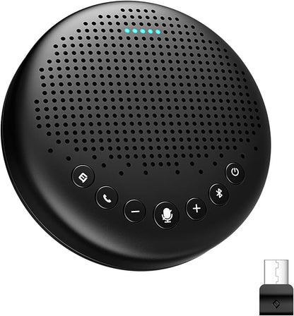 EMEET Conference Speaker and Microphone Luna 360° Voice Pickup w/Noise Reduction/Mute/Indicator USB Bluetooth Speakerphone w/Dongle for 8 People Daisy Chain for 16 Compatible with Leading Software