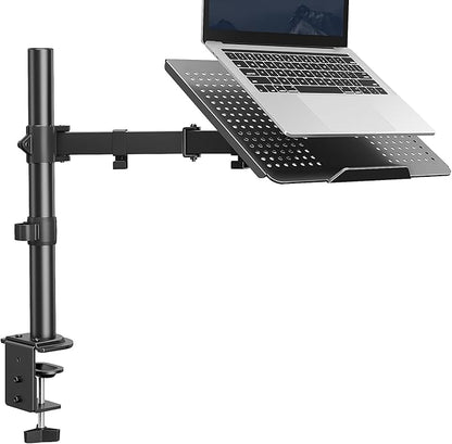 HUANUO Laptop Desk Mount - 17' to 32' Monitor Arm, Ventilated Tray, Fully Adjustable with Tilt, Swivel & Rotation, Holds up to 22 lbs