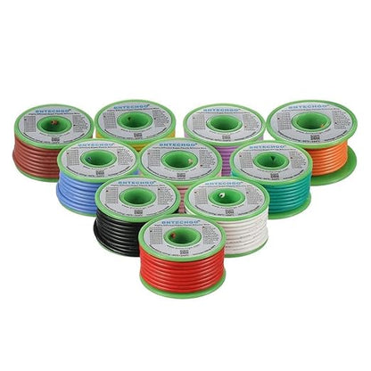 BNTECHGO 16 Gauge Silicone Wire Kit 10 Color Each 25 ft Flexible 16 AWG Stranded Tinned Copper Wire