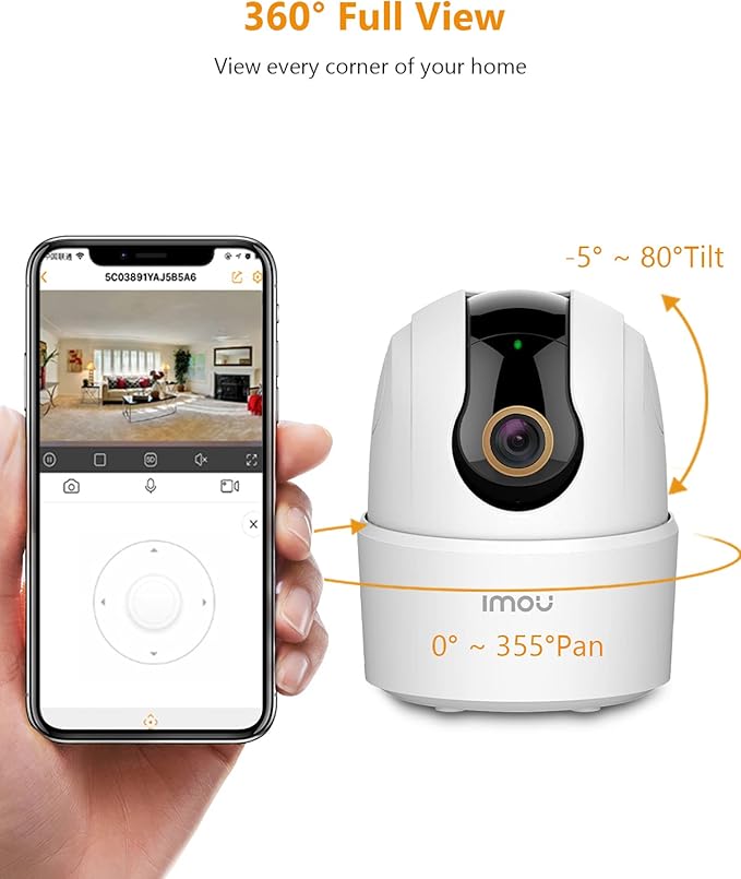 Imou 2.5K WiFi Camera Indoor Pet Dog Camera 4MP, 360° Home Security Wireless IP Baby Camera, Human Detection AI, Smart Tracking, Siren, 10m Night Vision, 2-Way Audio, Privacy Mode, Works with Alexa