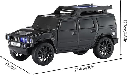 WSTER Solar Off-Road Car Bluetooth Speaker – HD Stereo Sound with TWS Pairing, TF/USB Playback, Portable Bluetooth Car Speaker for Home Audio, Outdoor Use & Retro Gifts for Men (Black)