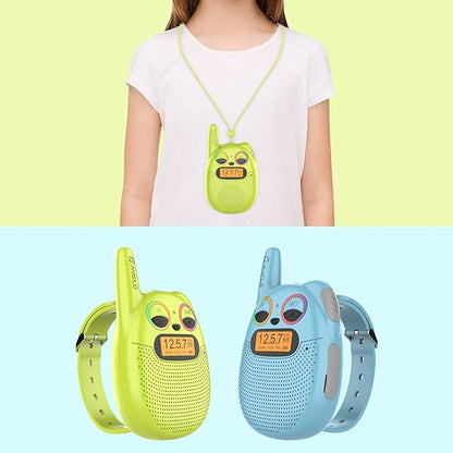 Qniglo Walkie Talkies for Kids Rechargeable 2 Pack,Christmas Birthday Gifts Toys for Age 3-12 Boys Girls, Long Range Kids Walky Talky with FM Radios for Family Adventure Camping Hiking Spy Games