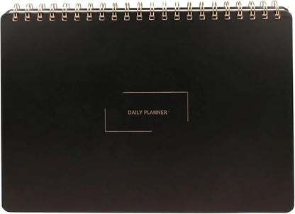 Undated Daily Planner | 8.25” x 11.75” Work To-Do Notebook | ADHD Academic Organizer | Multi-Layout | Men and Women Planner | College Supplies | Black | Landscape Layout
