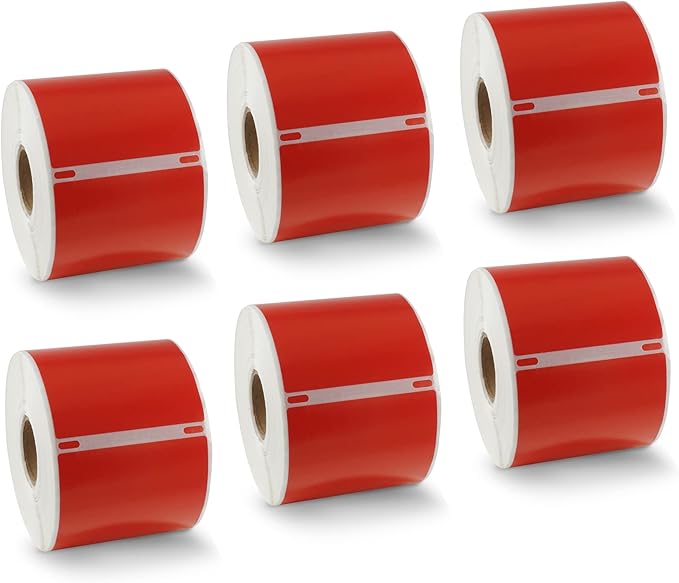 BETCKEY - Compatible DYMO 30256 (2-5/16" x 4") Replacement Shipping Labels - Compatible with Rollo, DYMO Labelwriter 450, 4XL & Zebra Desktop Printers[6 Rolls - 1800 Labels, Red]