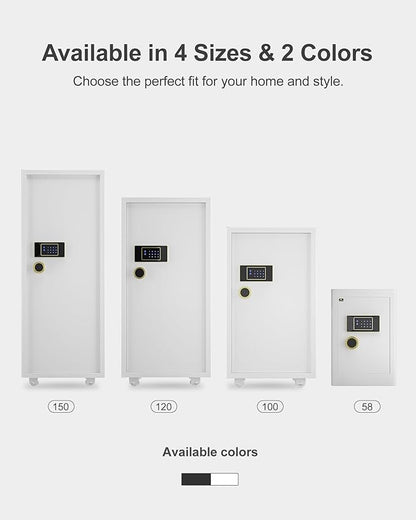 TIGERKING 17.6 Cu Ft Extra Large Home Security Safe – Touchscreen Lock, Heavy-Duty Steel Construction, Internal Compartment, Jewelry & Luxury Items, Ideal for Home or Office (White, Modern Design)