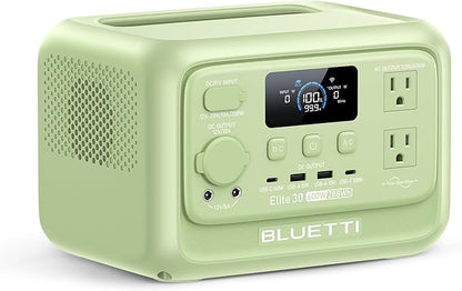 BLUETTI Elite 30 V2 Portable Power Station, 288Wh LiFePO4 Battery with 600W AC Outlet (Power Lifting 1500W), Fast Charge Solar Generator, UPS Backup Power for Camping, Road Tours, Outage, Adventure