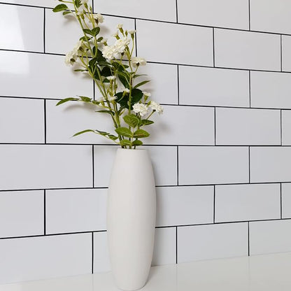 AULIGET 100-Piece Polished White Thick PVC Peel and Stick Backsplash, 3" x 6" Waterproof Subway Tile Peel and Stick Wall Tiles for Kitchen & Bathroom