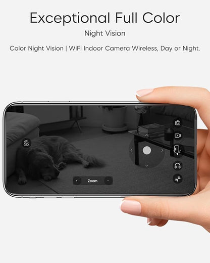 VSTARCAM Security Camera Indoor, Dual Cameras, 2K QHD Security Camera with 10× Zoom, 360° Camera, Baby Monitor, Pet Camera, Human/Pet Detection, AI Tracking, 2.4G Wi-Fi, 2-Way Audio, Plug in