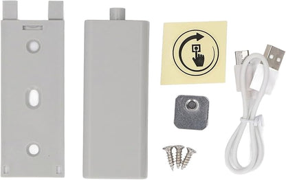 Magnetic Push Latch, Heavy Duty Touch Latches, Smart Automatic Electric Magnetic Push Opener, Kitchen Door Push Release Latch for Cabinet Drawer Cupboard Door (Light Gray)