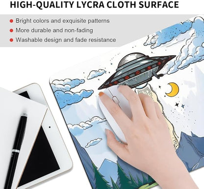 Design - UFO Square Mouse pad, Texture, Waterproof, Anti Slip Rubber Base, Computer Mouse pad, Laptop Mouse pad