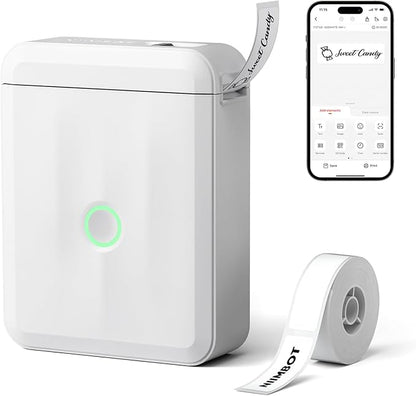 NIIMBOT D110 Upgraded Version Mini Label Maker Machine with Tape, Portable Bluetooth Thermal Printer, Sticker Labeler with Multiple Templates for Office Organization Home Kitchen School, White