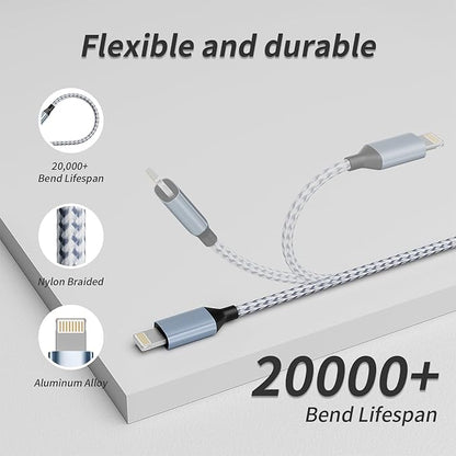 IDISON Multi Charging Cable(3Pack 4FT), 3 in 1 Charging Cable Nylon Braided Multiple USB Cable Universal Charging Cord with Type-C, Micro USB and IP Port for Cell Phones and More