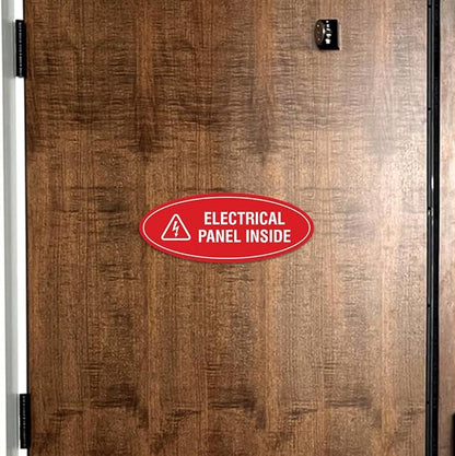 Signs ByLITA Oval Electrical Panel Inside Sign (Navy Blue/Gold) - Large 2 Pack