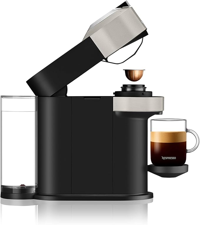Nespresso Vertuo Next Coffee and Espresso Maker by Breville, with Aeroccino Milk Frother, Light Grey