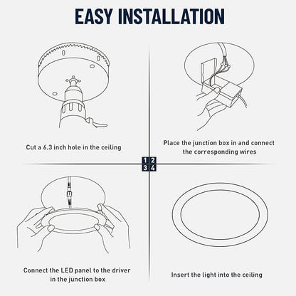 12 Pack Recessed Lighting 6 Inch with Junction Box, 5CCT 6 Inch Brushed Nickel LED Recessed Lights Dimmable 2700K-6000K, 15W 1200lm Ultra Thin Recessed Lighting - ETL and Energy Star Certified