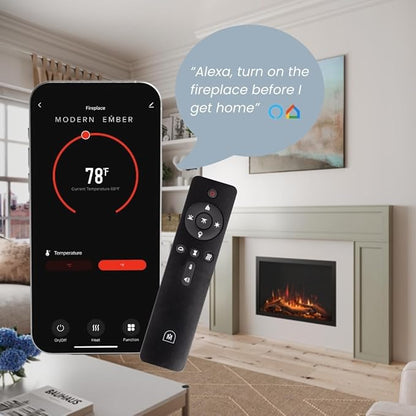 Modern Ember Highmark Traditional 26 Inch Built-in Smart Electric Fireplace Insert | Alexa/WiFi Enabled - Remote Included | Electric Firebox Heater with Multi-Color Flames | 1500W