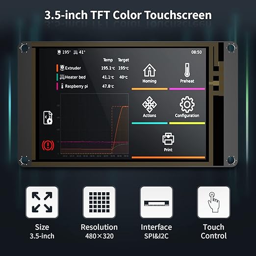 BIGTREETECH TFT35 SPI V2.1 Graphic Smart Display Compatible BTT Manta M8P/M4P/M5P, Manta E3EZ Control Board + CB1 Support Running Klipper Firmware DIY Upgrade 3D Printer