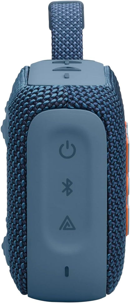 JBL Go 4 - Ultra-Portable, Waterproof and Dustproof Bluetooth Speaker, Big JBL Pro Sound with Punchy bass, 7-Hour Built-in Battery, Made in Part with Recycled Materials (Blue)