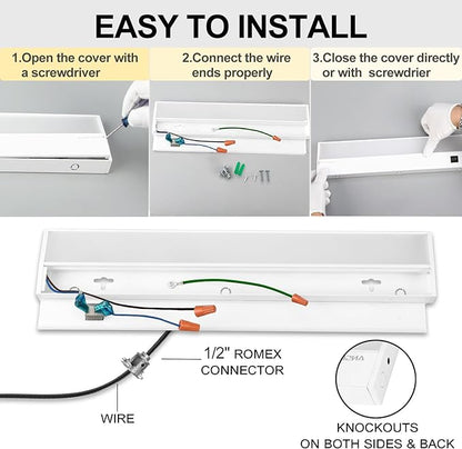 Ansen 3Packs of Under Cabinet Lights for Kitchen, 48in 26W 1720LM, Dimmable Hardwire Led Light for Closet, CRI>92, R9>90, 3 Color Temperature, 3000K/4000K/5000K(Warm White, Cool White, Daylight)