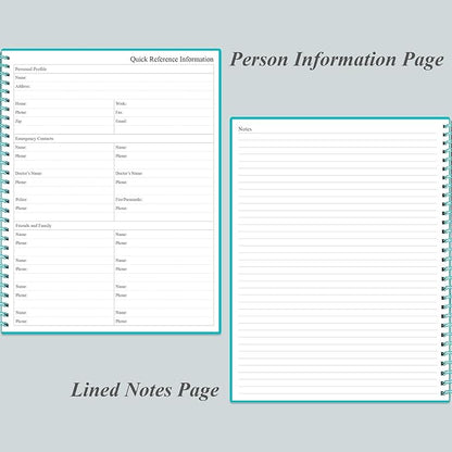 Daily Planner Undated - A4 To Do List Notebook Hourly Schedules, Spiral Appointment Planner for Women and Men,PVC Hardcover, Inner Pocket, Elastic Closure, 8.5" x 11", Teal